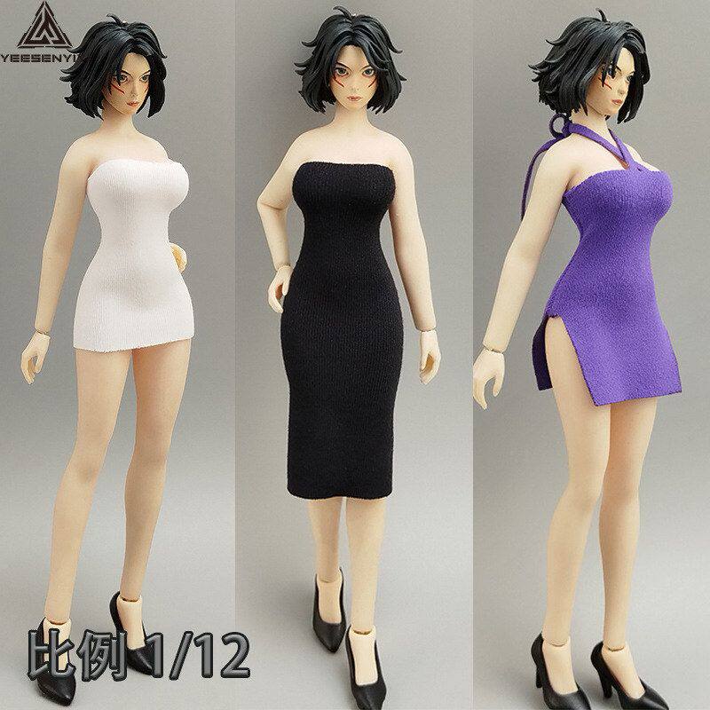1/12抹胸绑带短裙旗袍长裙12分BJD娃娃15CM机娘兵人衣服性感娃衣
