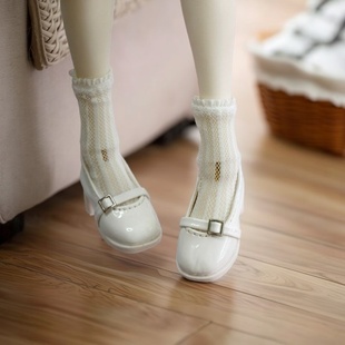 雾岛工坊 BJD四分娃娃鞋子低跟校园鞋单扣高跟百搭皮鞋子换装娃鞋