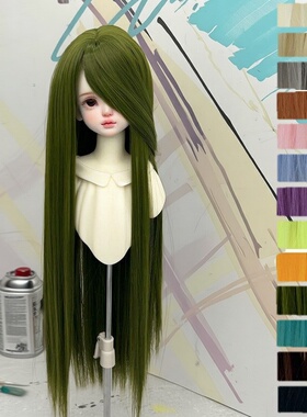 雾岛 bjd/sd娃用长刘海毛胚发柔软丝可手改mdd熊妹人偶假毛假发