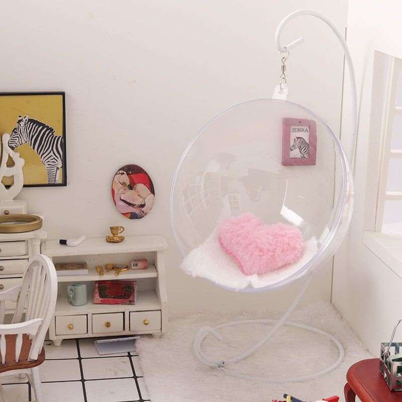 微缩12分bjd娃娃屋吊椅吊床迷你模型袖珍摆件dollhouse场景配件