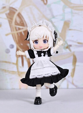 雾岛ob11娃衣女仆12分BJD连衣裙GSC粘土人蕾丝衣服套装蕾丝女仆装