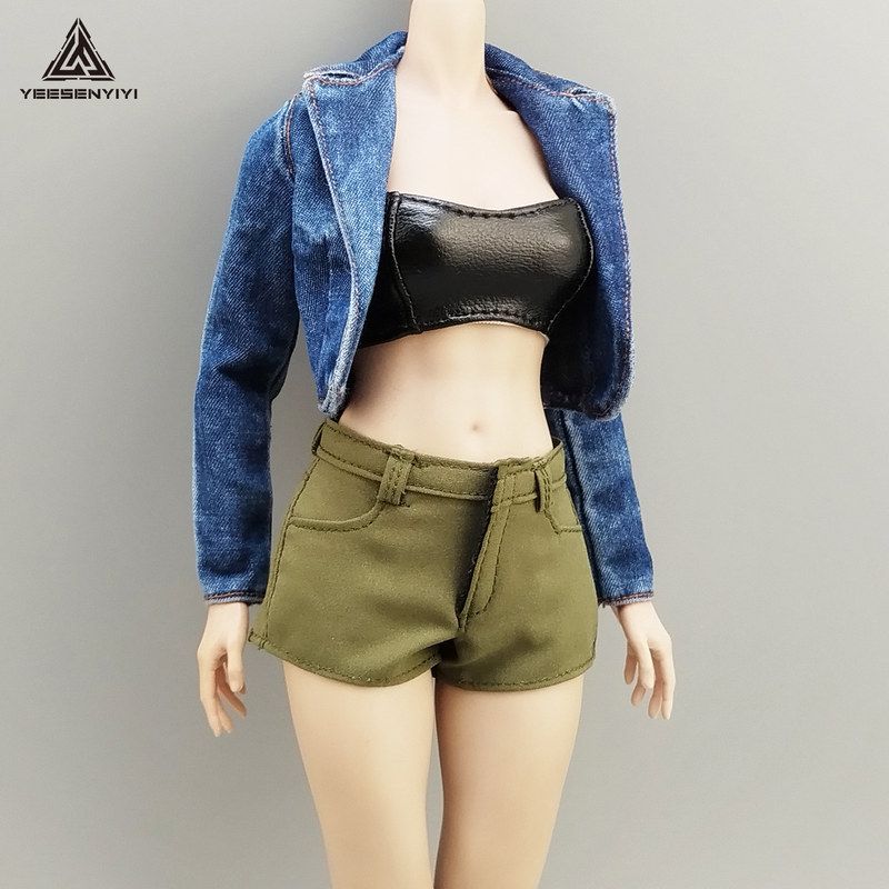 1/6女兵人皮抹胸不染色处理TBL手办衣服12寸BJD抹胸6分娃娃布衣服