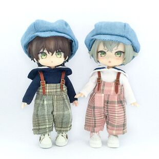 ob11娃衣 高腰阔腿裤 bjd pd9 GSC ymy 茉莉 软陶娃娃裤子 背带裤