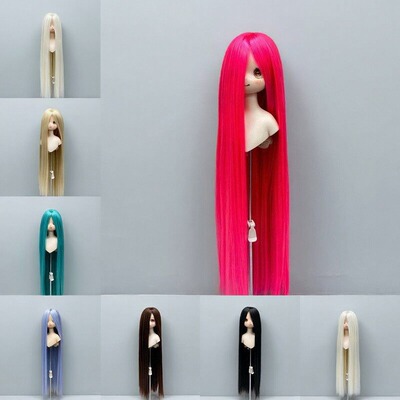 bjd娃娃假发毛胚直发刘海可修改手改毛可卷发做造型柔软丝假发