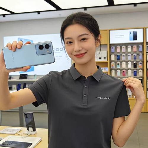 vivo灰色工作服polo衫夏季短袖
