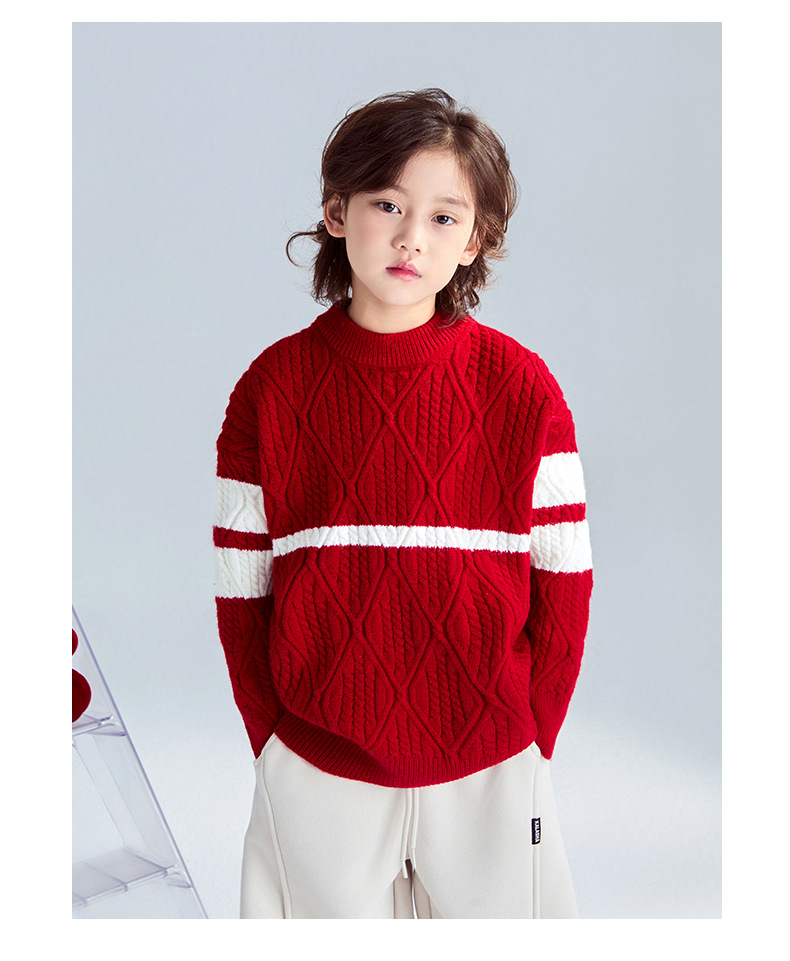 FULONGZAI 圣诞红新年中国本命年亲子童装冬男女童韩版加厚毛衣