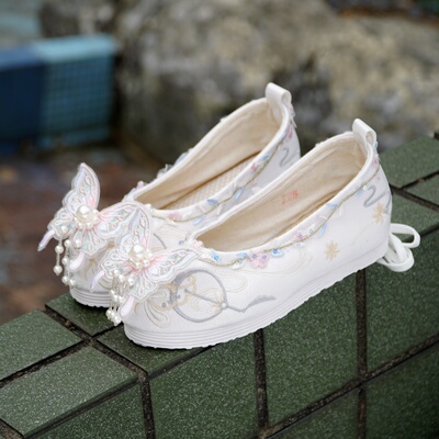 古风汉服鞋子女绣花鞋内增高明制古代古装布鞋汉元素宋制配马面群