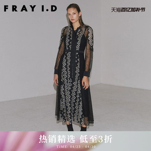 FRAY I.D春夏优雅蝴蝶结蕾丝刺绣网纱连衣裙FWFO231504