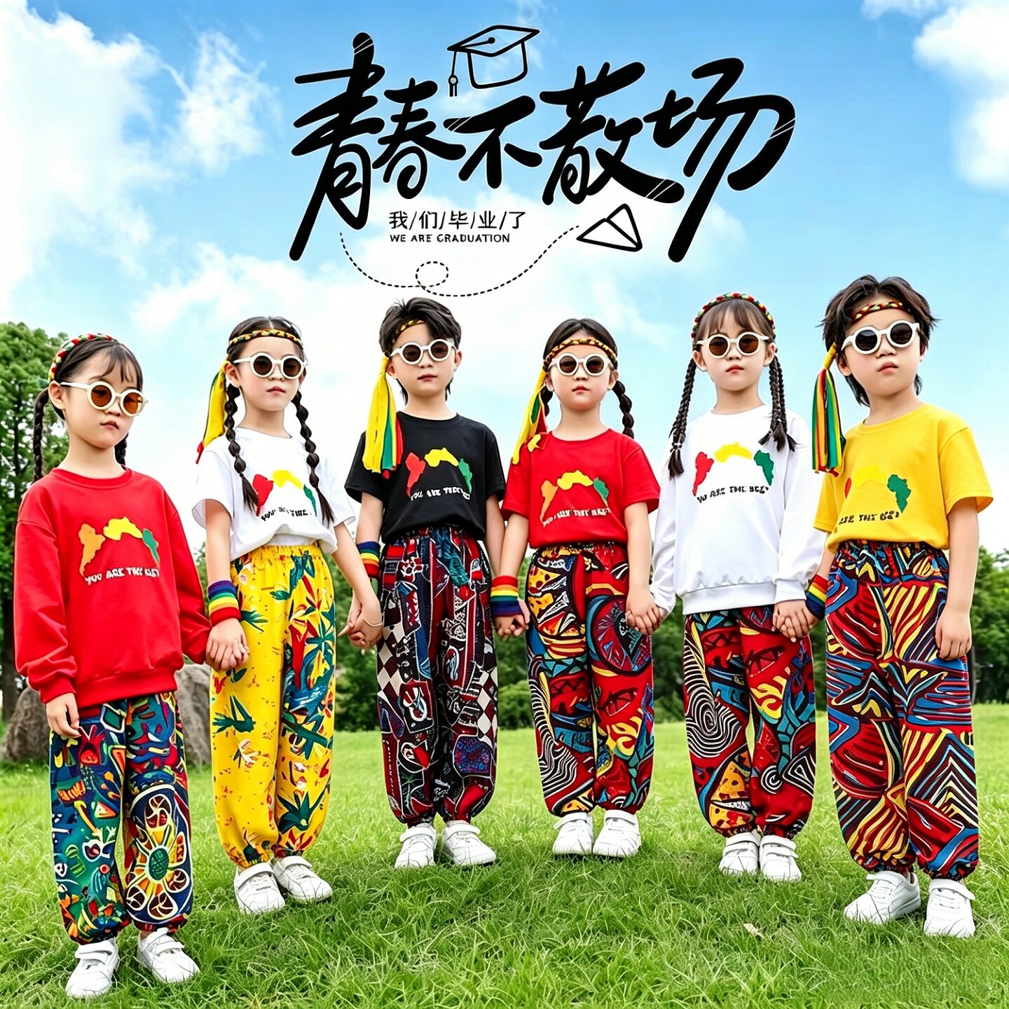 六一儿童非洲鼓演出服幼儿舞蹈服啦啦队运动会喜庆民族风表演服装
