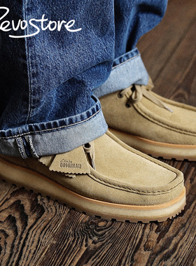 Clarks Walla Scout Lo 复古低帮男系带耐磨运动休闲麂皮袋鼠鞋