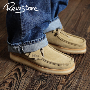 复古低帮男系带耐磨运动休闲麂皮袋鼠鞋 Clarks Scout Walla