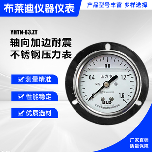 壓力表YTHN 耐震 不銹鋼 壓力 氣 液 063.ZT軸向加邊水 BLD布萊迪