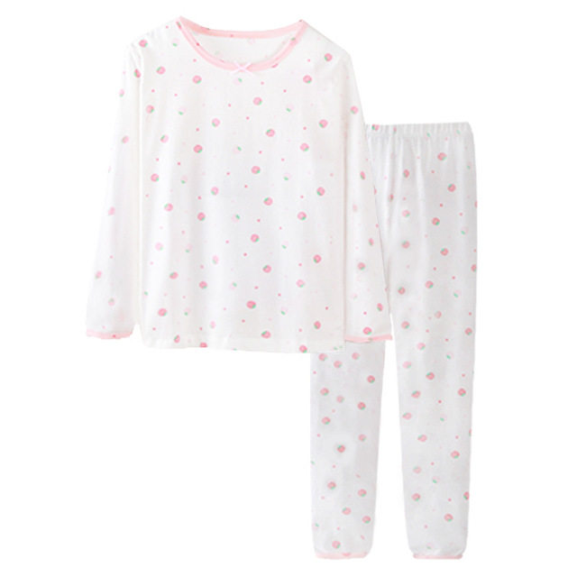 SPRING AND AUTUMN CHILDRENS LONG SLEEVE THIN PAJAMA SET AUTUMN CLOTHES AUTUMN PANTS GIRLS COTTON MEDIUM AND BIG GIRLS BABY LOUNGEWEAR