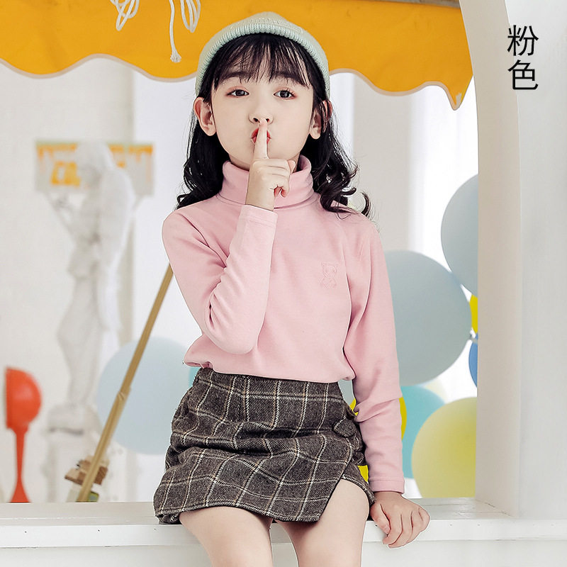 AUTUMN AND WINTER CHILDRENS COTTON AUTUMN CLOTHES WARM FLEECE TURTLENECK TOPS BOYS AND GIRLS COLOR COTTON BOTTOMS MEDIUM AND LARGE CHILDRENS COTTON SWEATERS