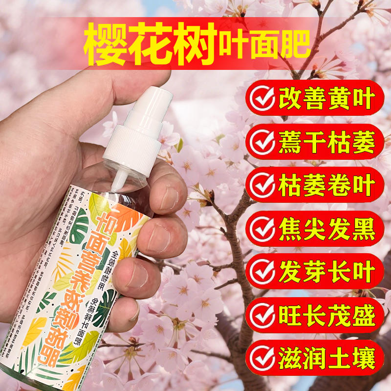 樱花树专用肥料盆栽营养液叶面肥开花肥小苗旺长促发新芽长新叶枝