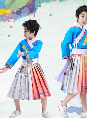 环保时装秀服装儿童报纸环保服装