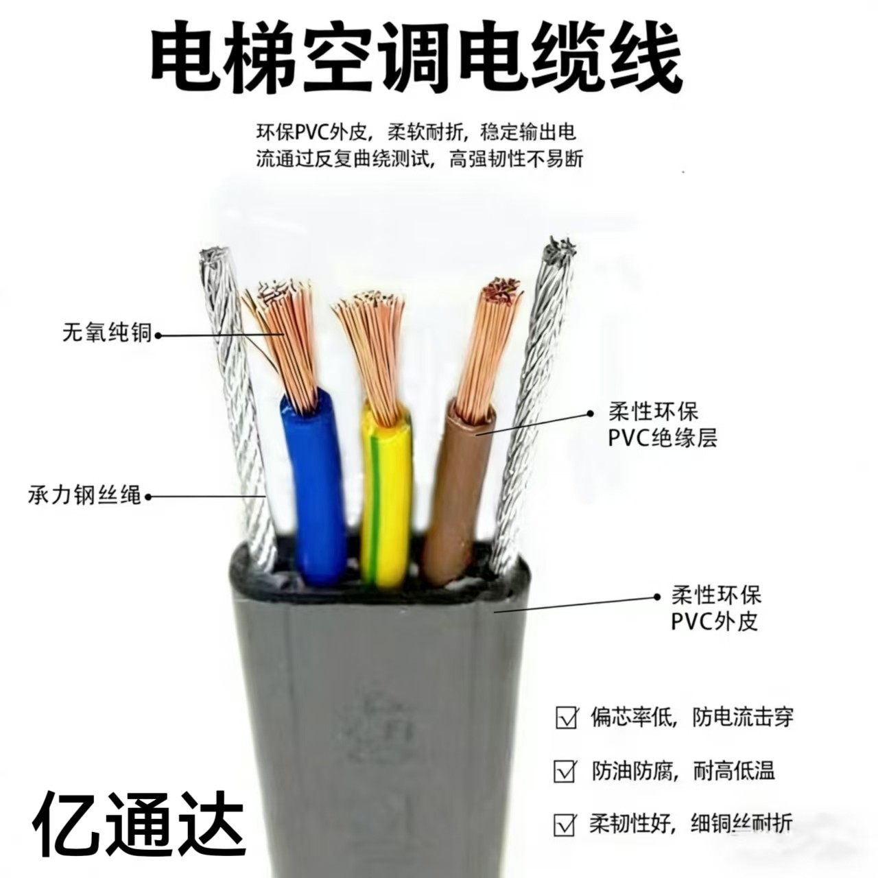 多股多芯扁电缆1.5-2.0-2.5mm²
