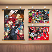 女神异闻录挂画P5海报动漫游戏寝室卧室装 饰背景墙免打孔背景墙