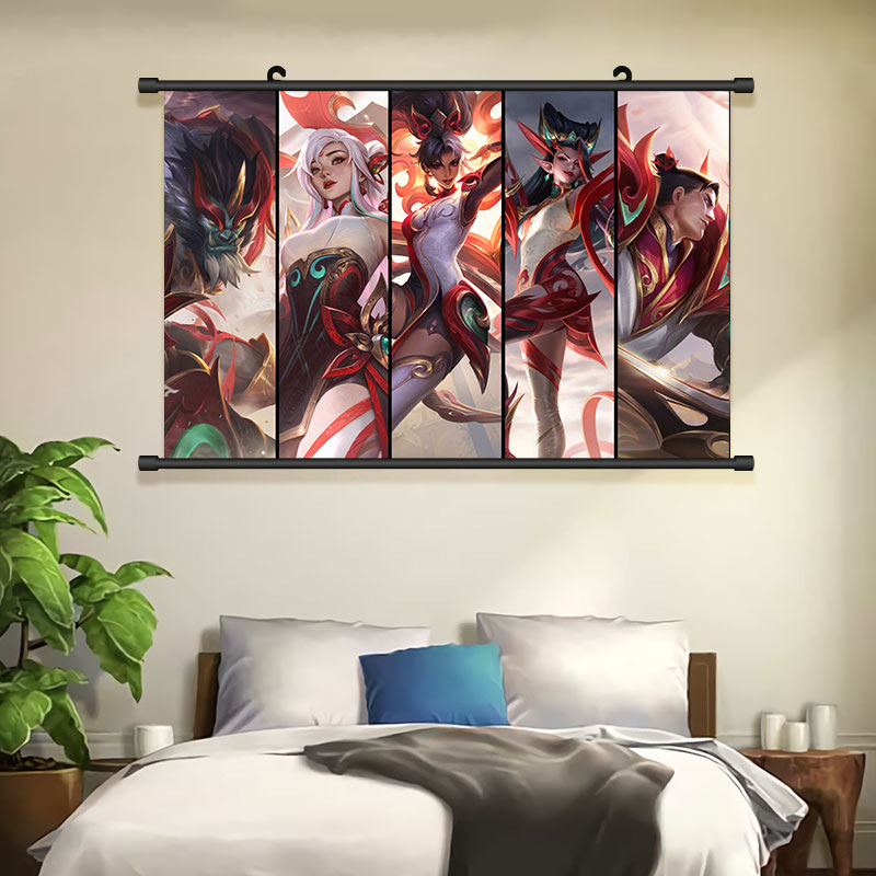 英雄联盟兔年限定剪纸仙灵挂画