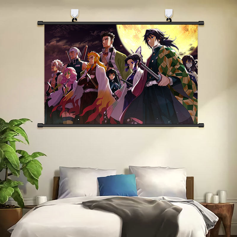 鬼灭之刃十柱挂画炎柱虫柱海报动漫二次元贴纸壁画免打孔装饰画