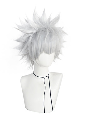 全职猎人 奇犽killuar HUNTERXHUNTER银灰色短发反翘假发 cos假发