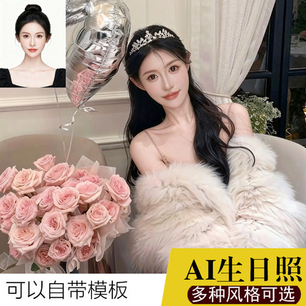 生日照海马体p图生日照片生活照写真证件照ps职业照形象合成AI
