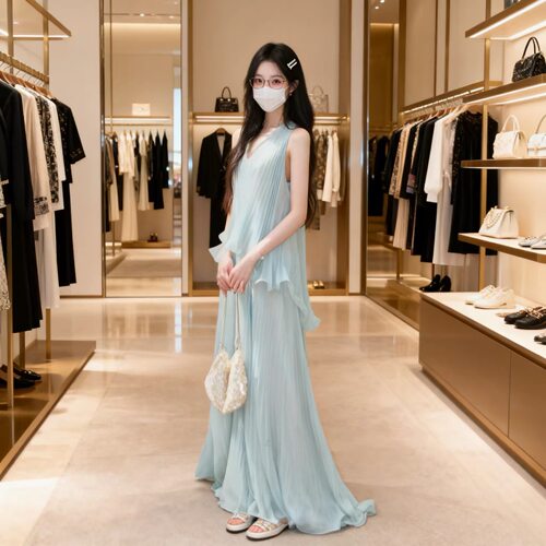 ICELOLLY海边穿搭度假风薄纱背心吊带连衣裙女初夏独特漂亮小裙子