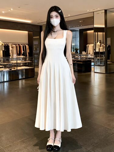 Barb Chill温柔神裙吊带长裙连衣裙春季针织裙气质法式礼服裙