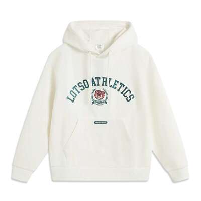 李宁冬季新款草莓熊连帽套头卫衣女休闲宽松潮流长袖外套AWDU876