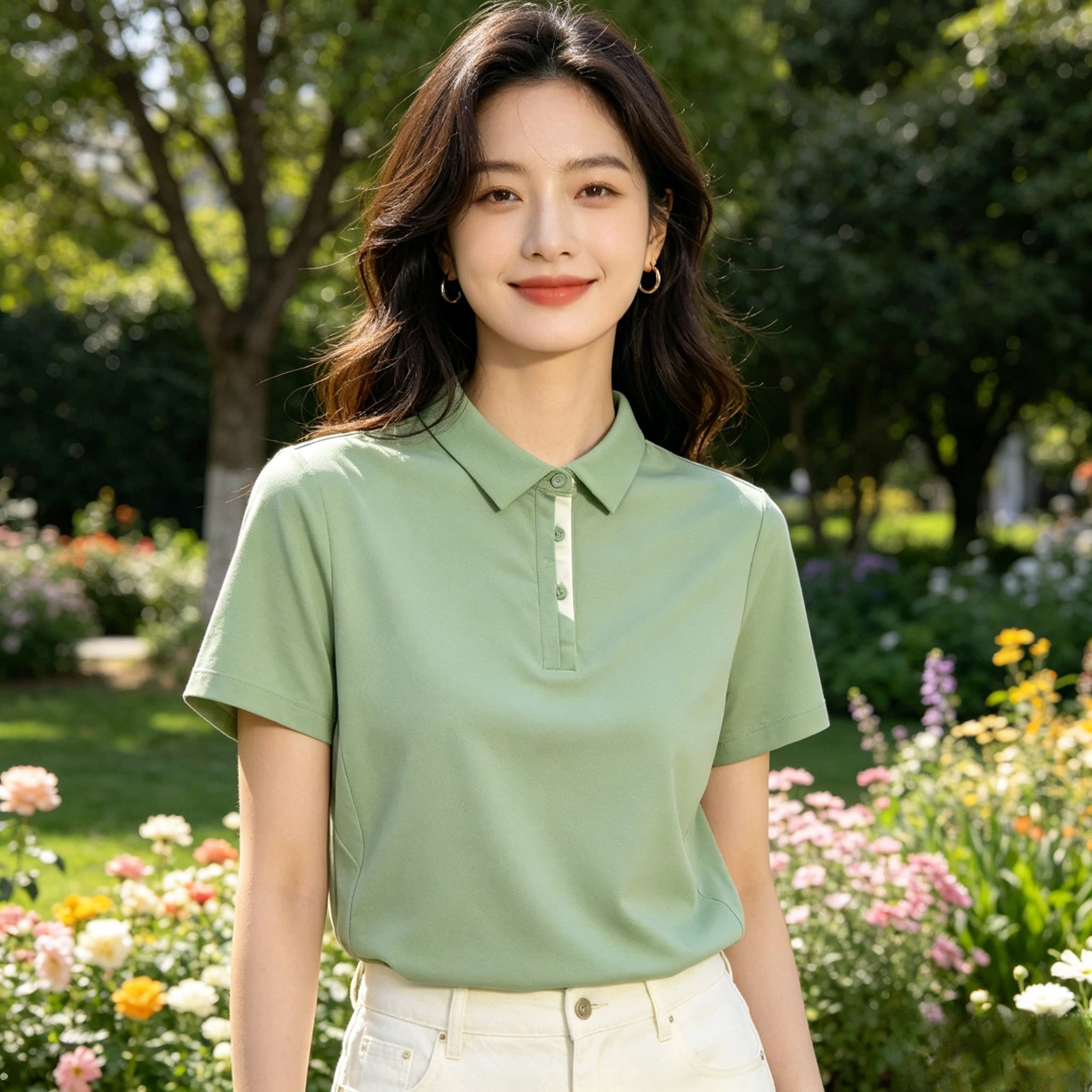 李宁短袖夏季女健身系列舒适透气百搭常规休闲短袖POLO衫APLV476