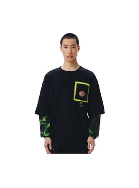 李宁LNG未来玩家系列 双袖满印假两件拼接长袖T恤男女同款FBBA001