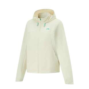 李宁跑步系列拉链连帽软壳透气保暖夹克运动休闲外套女AFDU348