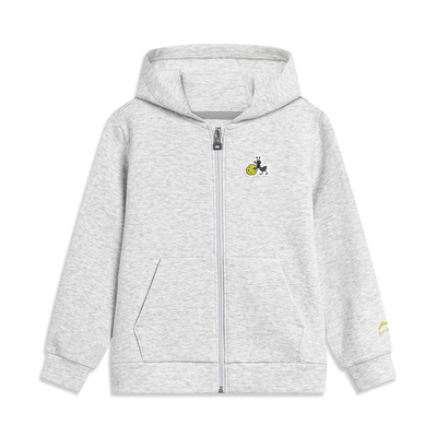 李宁卫衣男童春季运动时尚系列舒适透气常规开衫连帽卫衣YWDU065