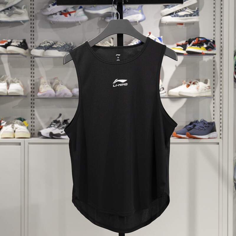 李宁速干背心男士2025夏季健身跑步训练冰丝无袖运动T恤YVSV021