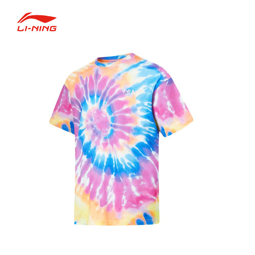 李宁夏季时尚系列圆领潮流运动宽松休闲印花短袖T恤AHST149