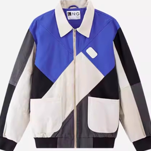 李宁LNG系列男上衣拼接色立领男子运动休闲时尚宽松外套LFDR019