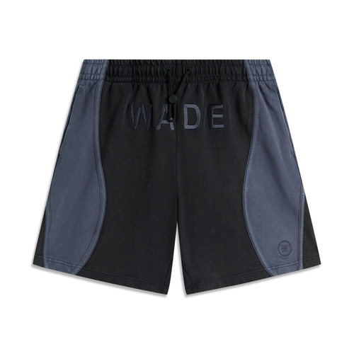 李宁韦德系列男子系带时尚拼色字母印花透气短卫裤AKSU127