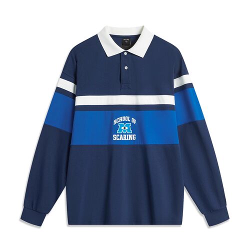 李宁2024秋季X迪士尼怪兽大学联名系列男子宽松长袖POLO衫APLU145