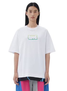 李宁LNG未来玩家系列假两件卡通印花针织男女同款夏季T恤FABB012