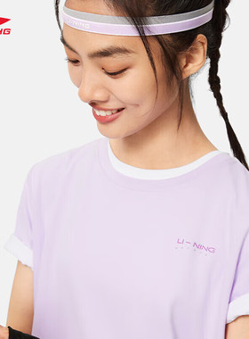 李宁短袖女2024夏季新款百搭舒适宽松透气时尚休闲运动T恤ATSU454