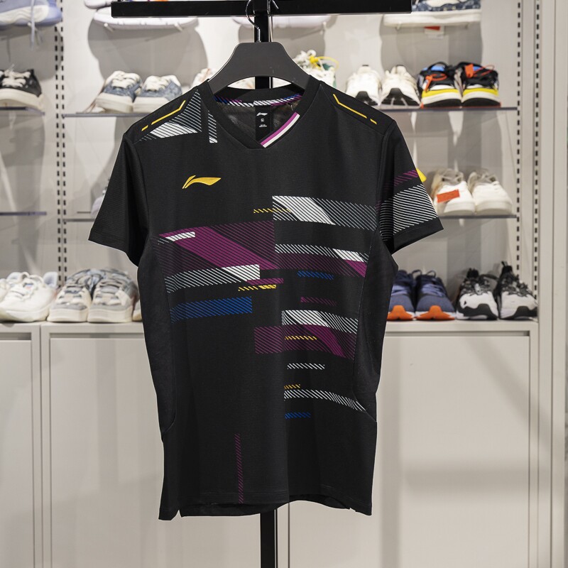 李宁羽毛球比赛服2025新款男女速干凉爽短袖比赛上衣AAYV031