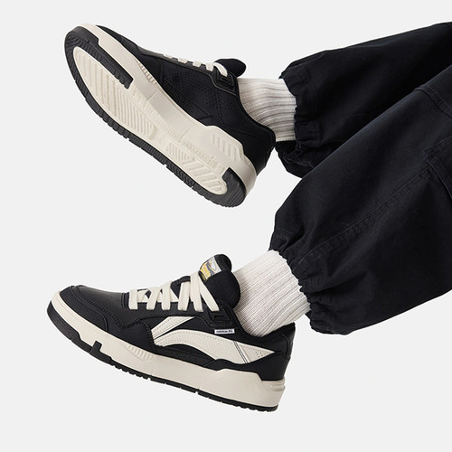 李宁COMMON 80s低帮休闲鞋男2025春季舒适软弹经典运动鞋AGCU157