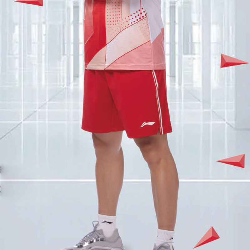 李宁男子夏款梭织速干比赛裤运动休闲透气五分裤短裤AAPS009