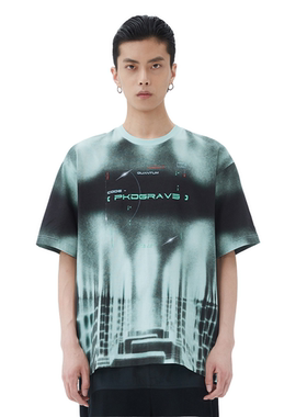 李宁 LNG都市机能系列量子超算扎染满印平纹男子短袖T恤 FABC002