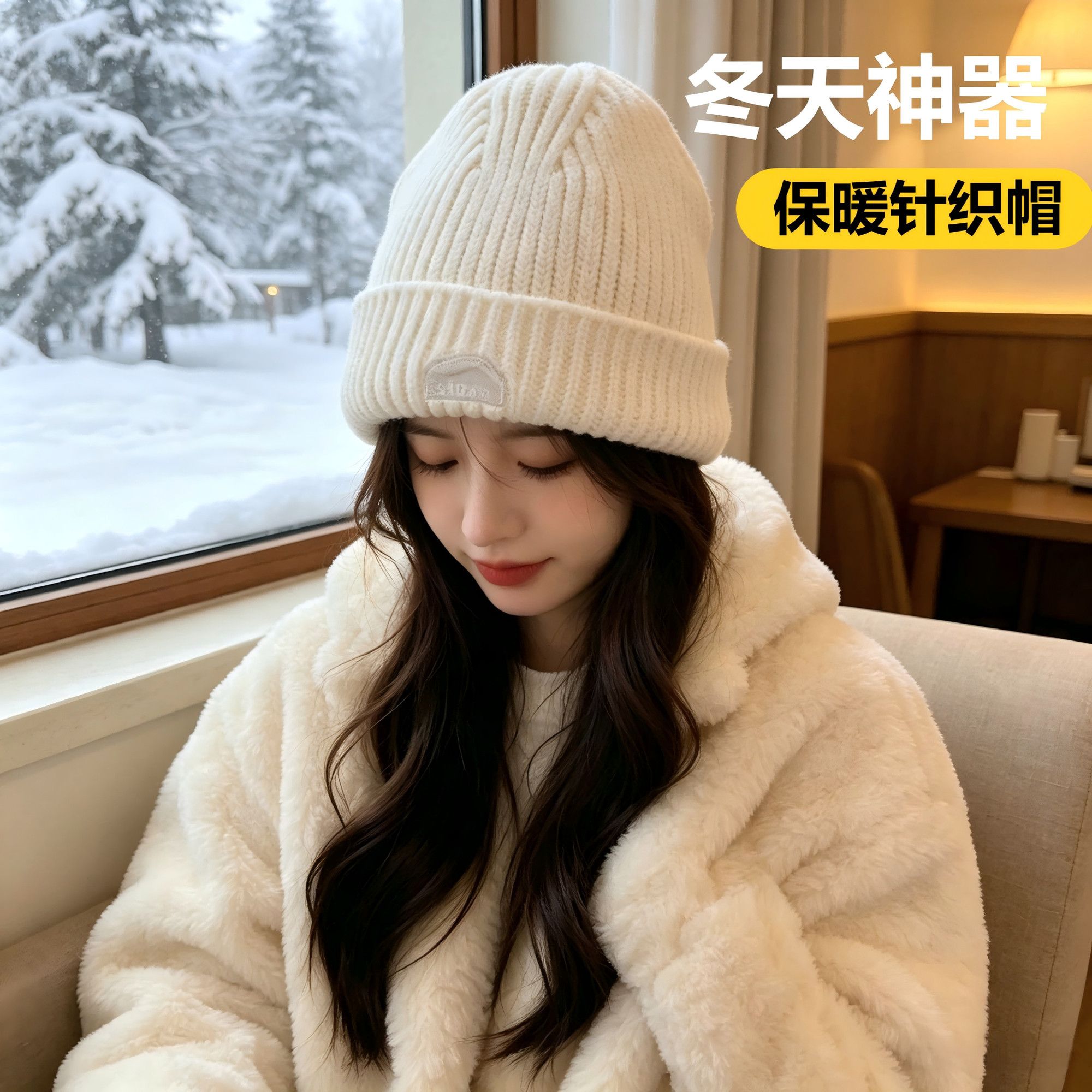 李宁针织帽男女同款保暖休闲潮流