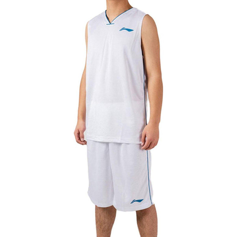 《B品以直播展示为准》李宁篮球系列男子V领背心短裤套装AATN113