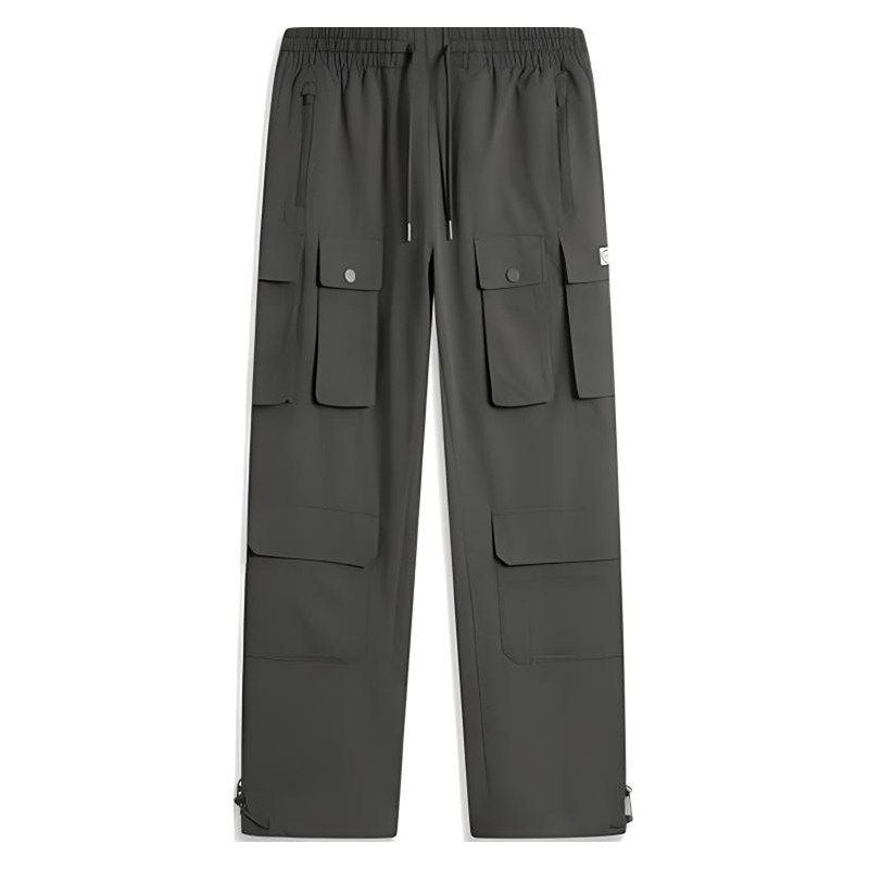 李宁韦德系列男子裤子潮流休闲百搭梭织宽松直筒九分裤AKQU421