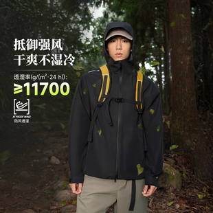 李宁CF溯万龙甲男女同款2025秋款防风透湿单层冲锋衣外套AEMV005