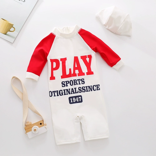 Детский быстросохнущий купальник для мальчиков, спортивный комплект, короткий рукав, защита от солнца