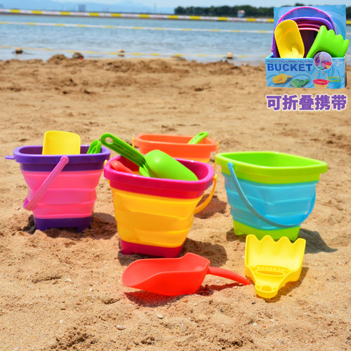 海边沙滩玩具可折叠水桶儿童宝宝